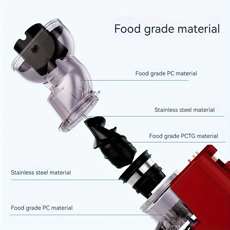 عصارة فواكه كهربائية تعمل بالضغط على البارد، عصارة خضار بطيئة بقدرة 300 واط للكرفس والجزر مع فتحة واسعة كبيرة وكوب عصير 800 مل، سهلة التنظيف
