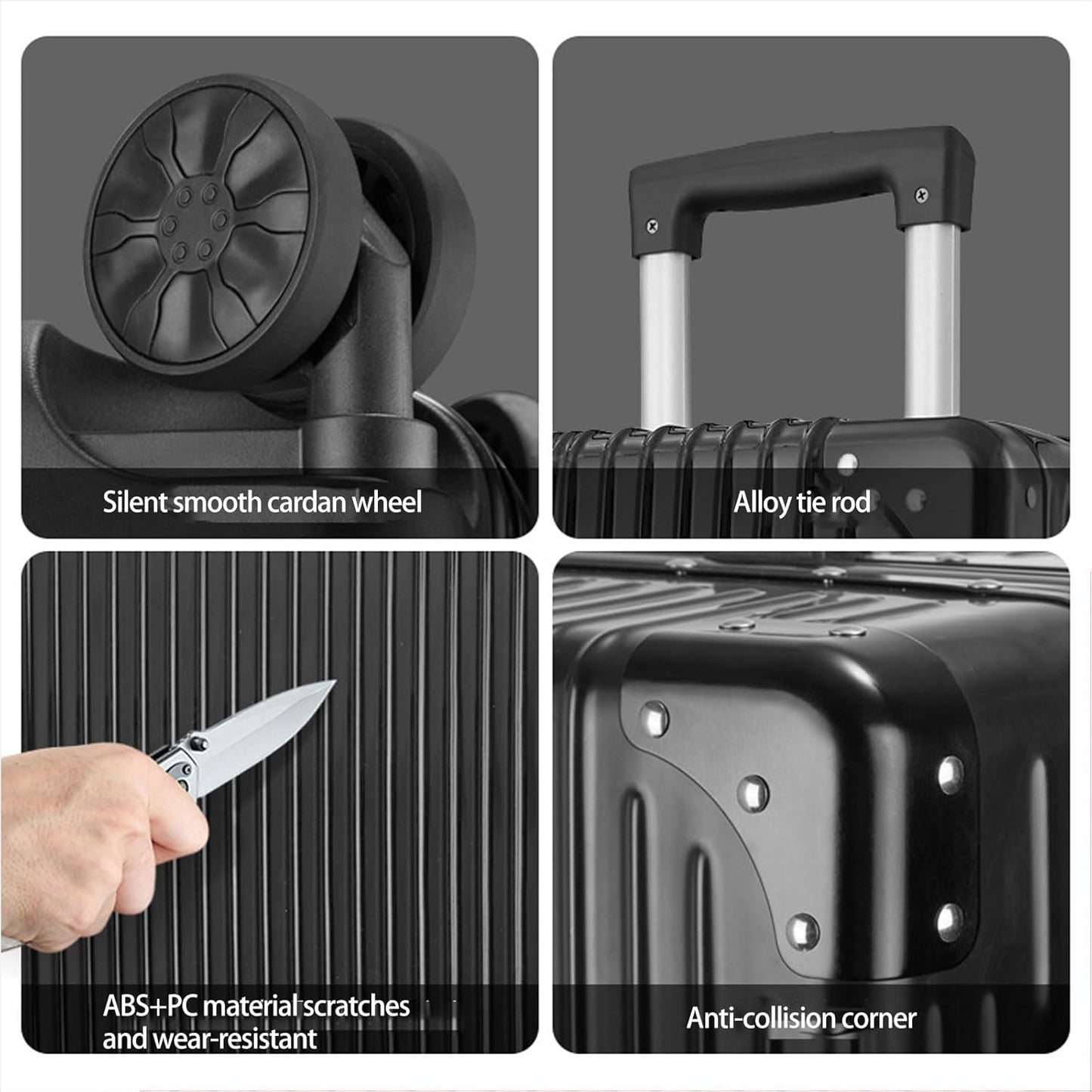 طقم حقائب السفر الصلب 4 قطع (14/20/24/28 بوصة) بعجلات دوّارة° 360