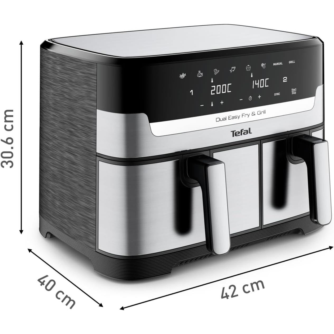 قلاية وشواية هوائية تيفال مزدوجة
