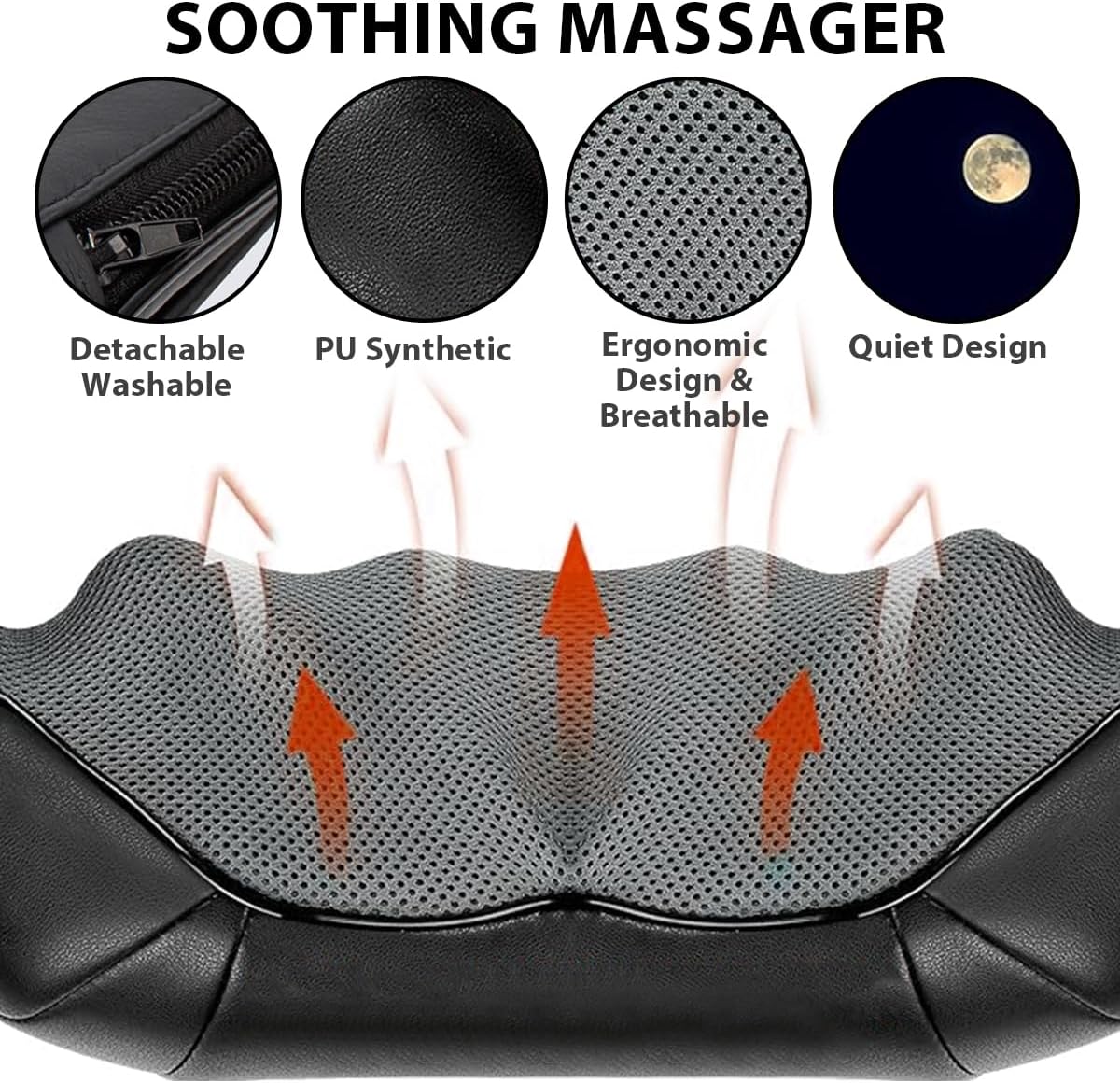 مدلك الرقبة والكتفين شياتسو بستة أزرار مع وظيفة التدفئة