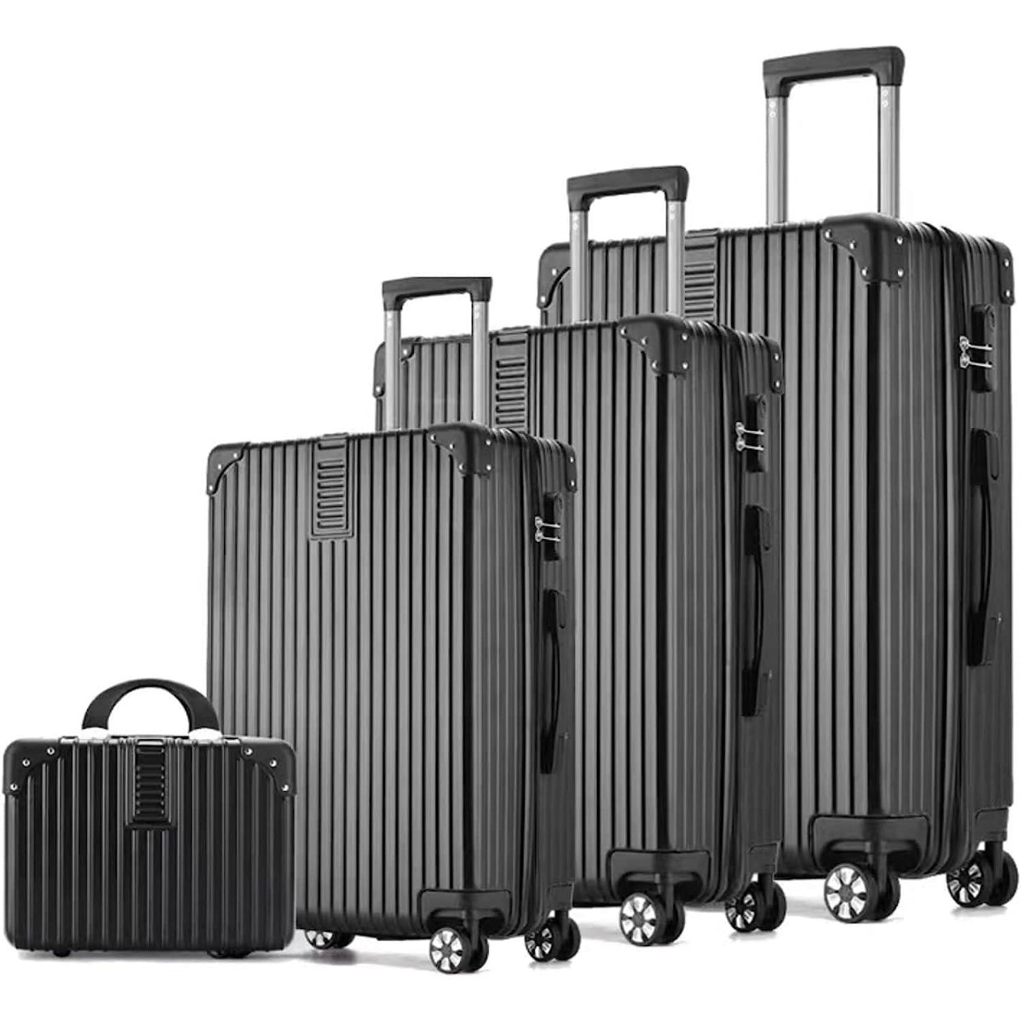 طقم حقائب السفر الصلب 4 قطع (14/20/24/28 بوصة) بعجلات دوّارة° 360
